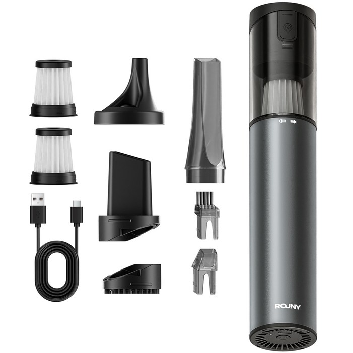 ROUNY 무선 차량용 청소기 먼지 흡입과 바람 부는 겸용 휴대용 청소기 강력 에어건