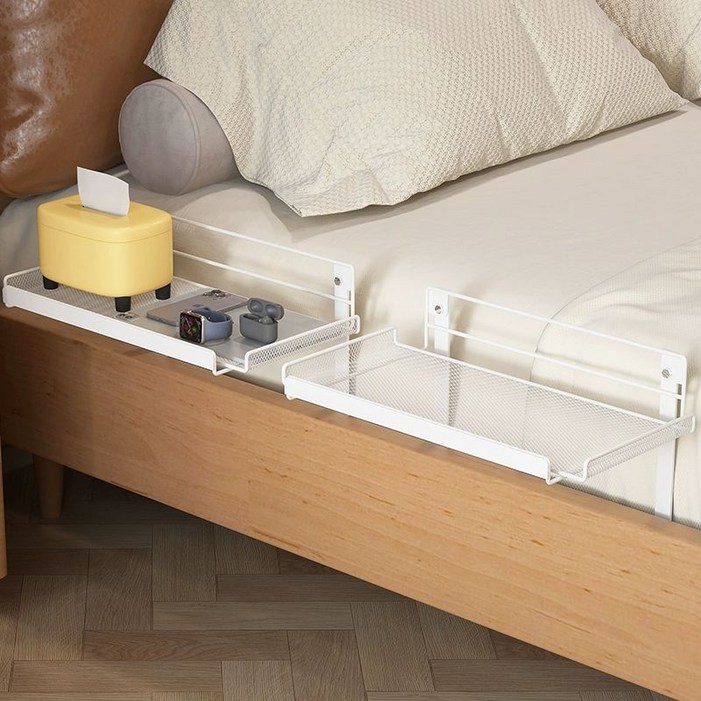 침대 수납 걸이 정리함 보관함 주머니 리모컨 베드 스타일1 화이트 소형 1층