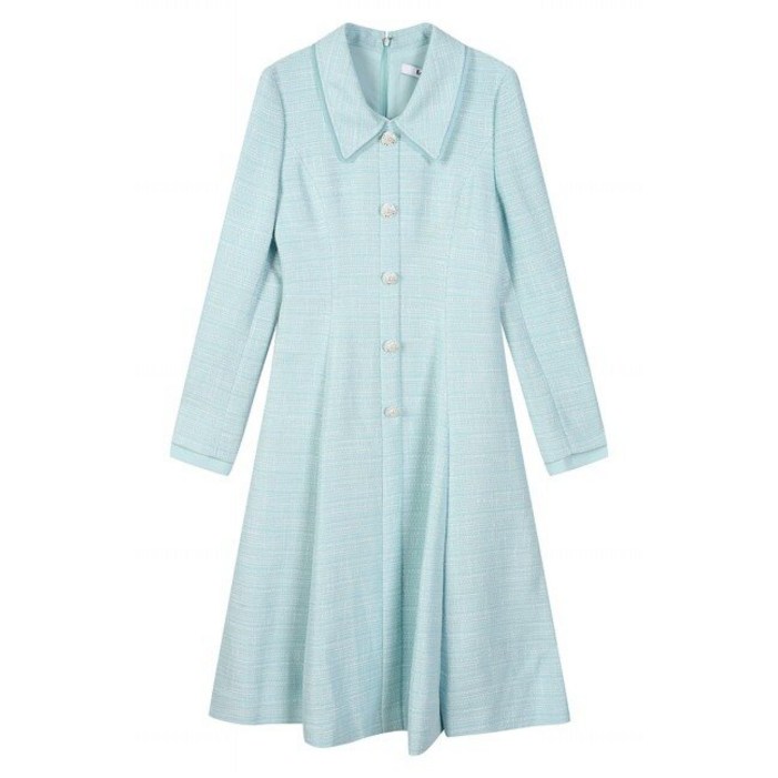 에꼴드파리 에꼴드파리드라로얄  플레어 트위드 카라 원피스RB32WOAE09Z