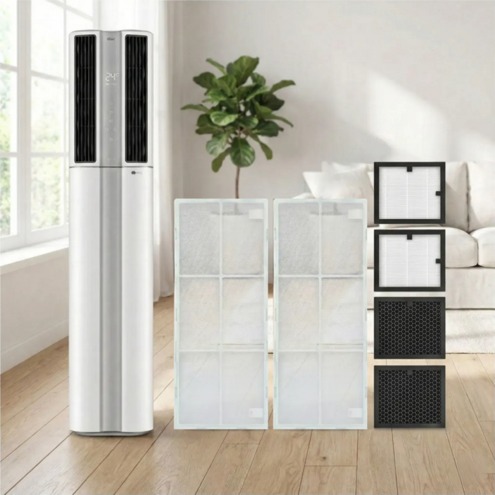 LG 엘지 에어컨 휘센 2in1 듀얼 호환 필터 스탠드형 초미세필터2P미니필터2P스모그탈취필터2P, 1개, 프리미엄세트