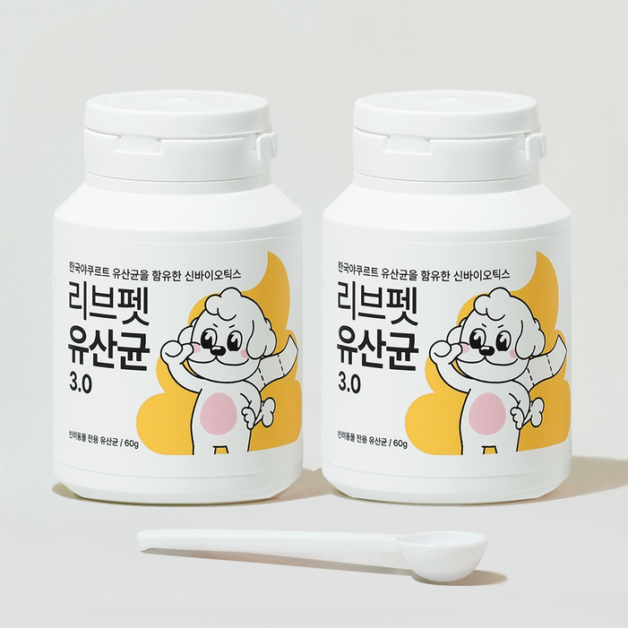 리브펫 유산균 3.0 강아지 고양이 분말형 60g 2통, 2개