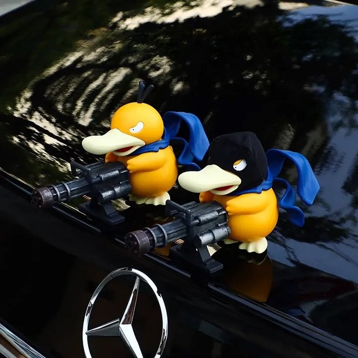 악당 코닥오리 자동차 오토바이 외부 실내 차량용 악세사리스티커 포함, 1개, 옐러우