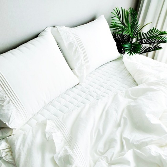 레오나 스텔라 화이트이불 알러지방지 바이오워싱 순면차렵이불 세탁망 증정