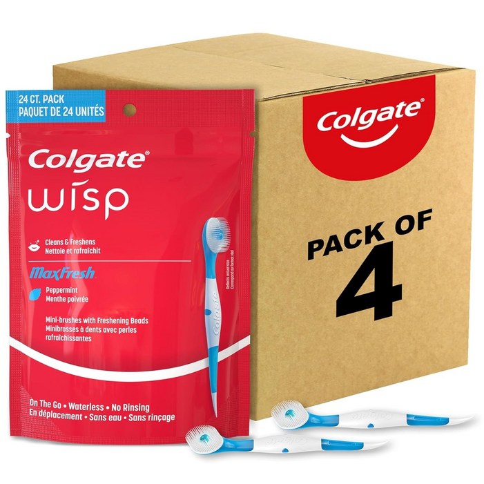 콜게이트 위스프 프레쉬 미니 칫솔 치약 치실 24개입 x 4팩 Colgate Max Fresh Wisp Mini Travel Toothbrushes 콜게이트 위스프 프레쉬 미니 칫솔 치약 치실 24개입 x 4팩 Colgate Max Fresh Wisp Mini Travel Toothbrushes