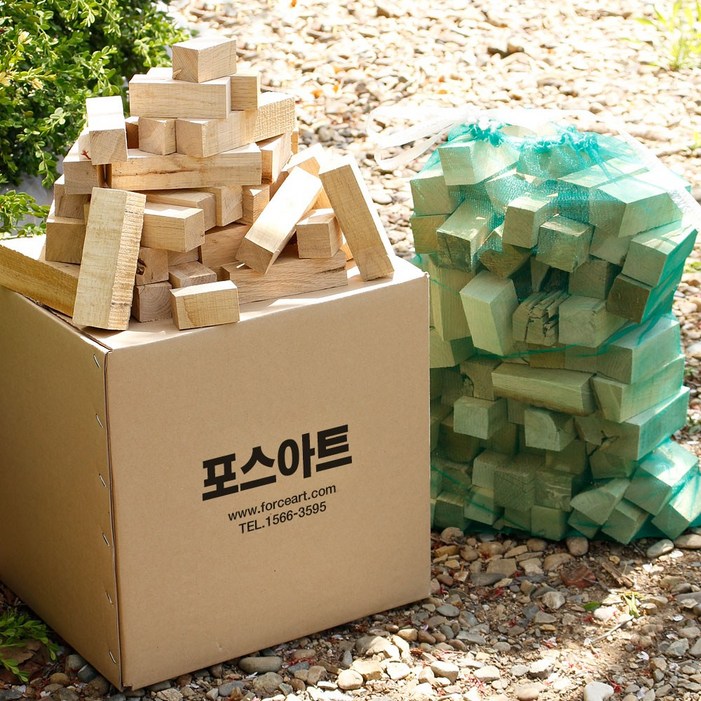 포스캠프 참나무 큐브장작 캠핑장작 불멍 미니화로 화목난로 바베큐장작