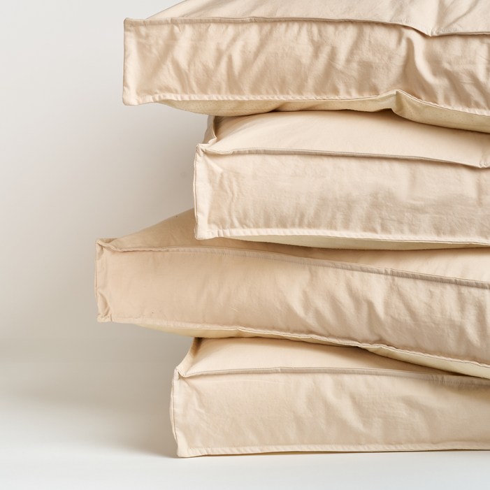 포시즌 오가닉 코튼 마이크로화이바 펫 쿠션 강아지 방석, 1세트, 베이지