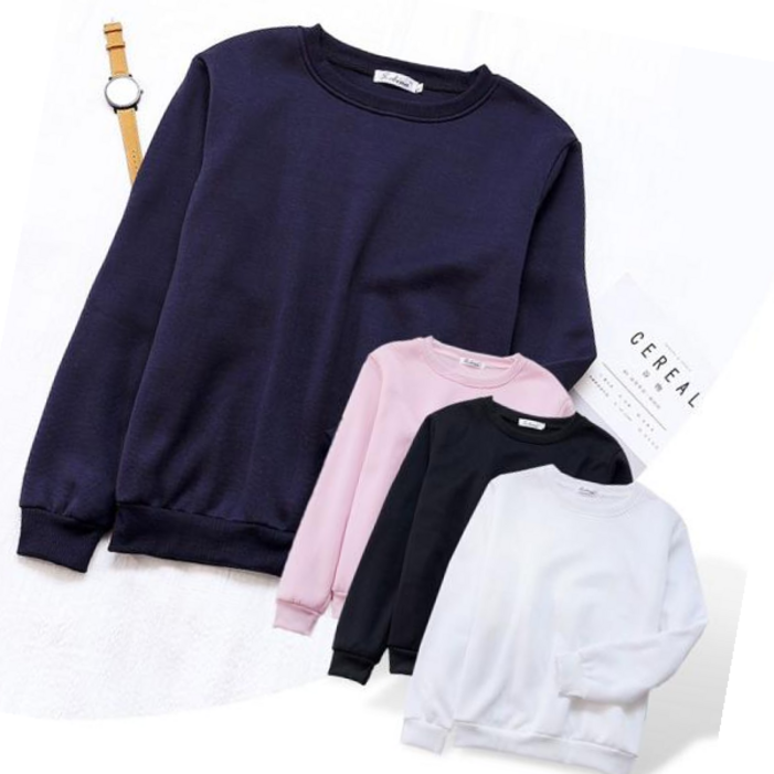 데일리긴팔티 루즈핏 무지 여자 봄 맨투맨 데일리 빅사이즈 박스