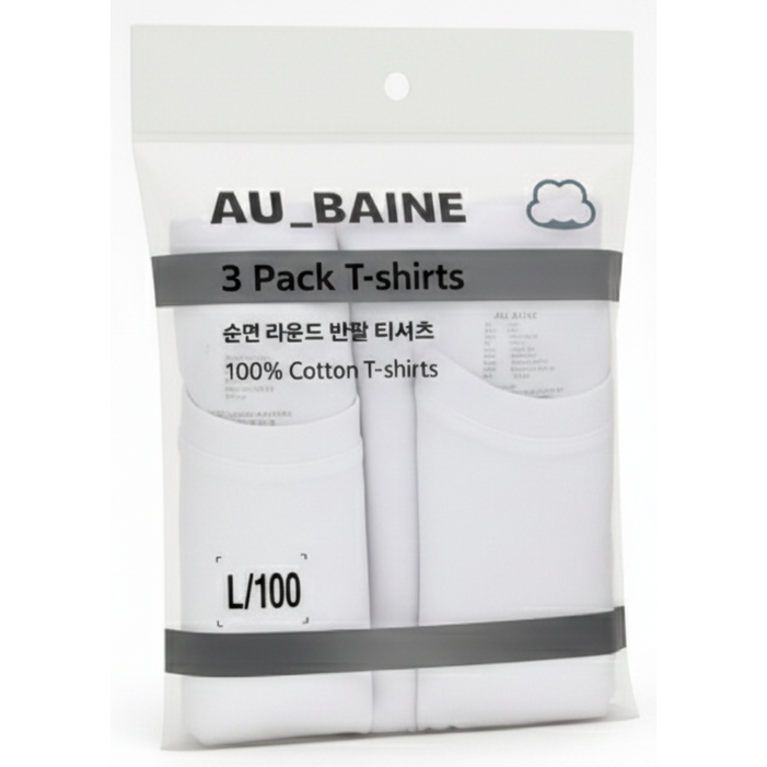 순면 라운드 반팔 티셔츠 3팩 30수 코마사 면티 튜블러티셔츠