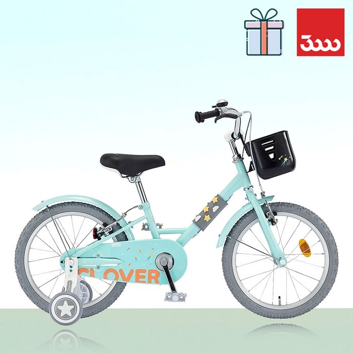 바이크7 2026 삼천리 클로버 18인치  100 완조립 5세 6세 DIY 액세서리 어린이 아동 키즈 핑크 블루 민트 레스포 탈부착 바구니 스틸 보조바퀴 네발 자전거, 민트, 1개, 123cm