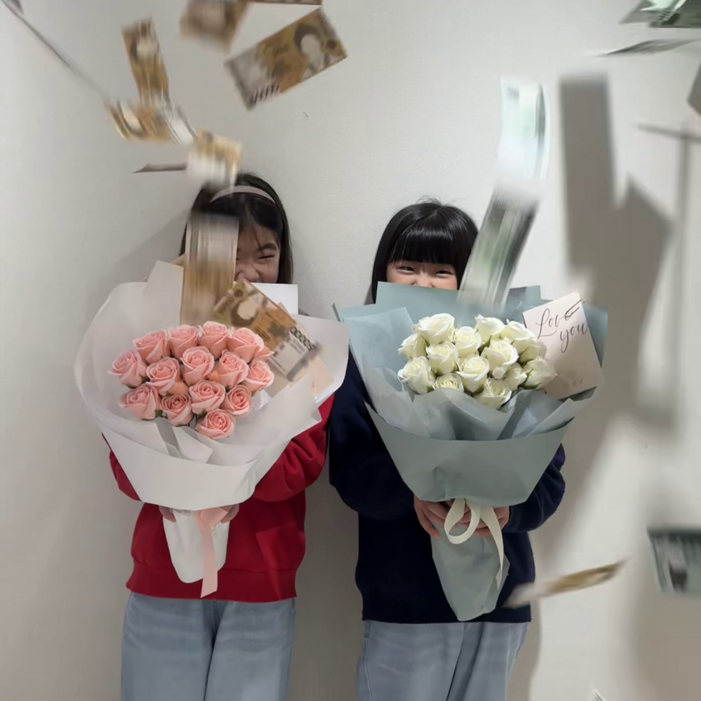 르마엔플라워 돈꽃다발 비누꽃 머니부케, 1세트, 아이보리 10송이