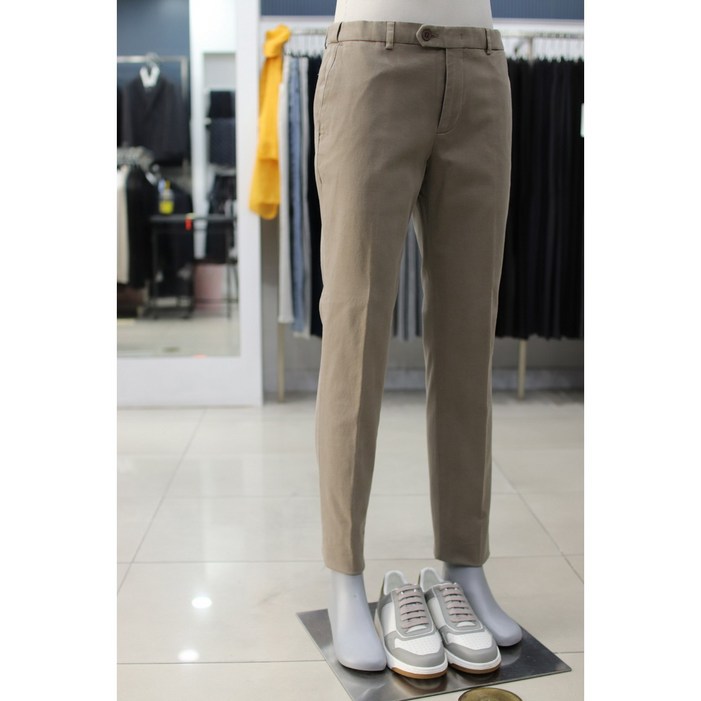 바쏘옴므 팬츠 WX3PS16ABG 베이지 솔리드 허리 밴딩 면스판 바지