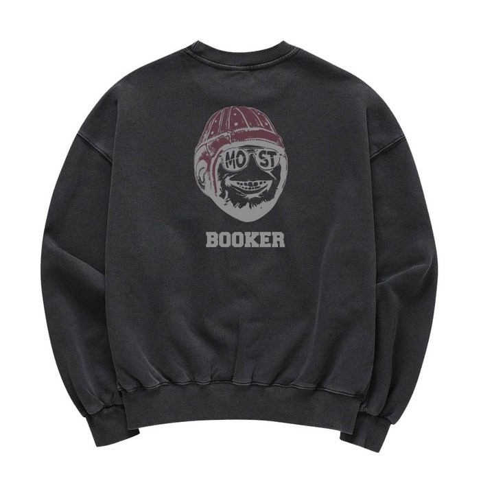 남녀공용 맨투맨 오버핏 피그먼트 BOOKER 남자 남성 긴팔 남녀공용 맨투맨 오버핏 피그먼트 BOOKER 남자 남성 긴팔