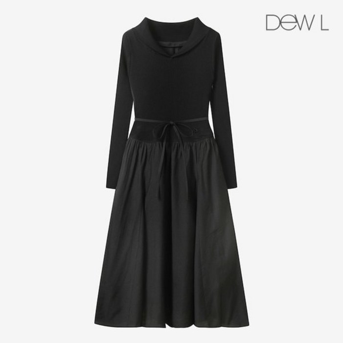 백화점 정품 듀엘 원피스 니트블록 벨티드 BKL254PSE035