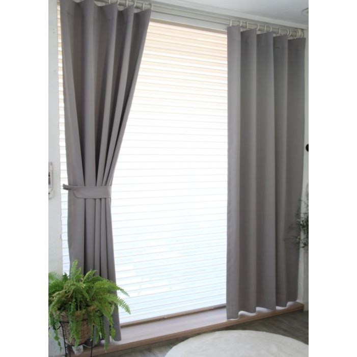 소방필증 부착 방염 삼중암막커튼 4color