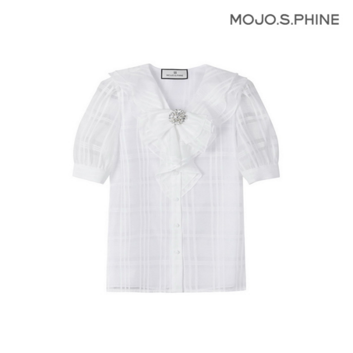 [국내매장 정품] MOJO [모조에스핀] 러플 포인트 블라우스 WH J242MSC024 653047