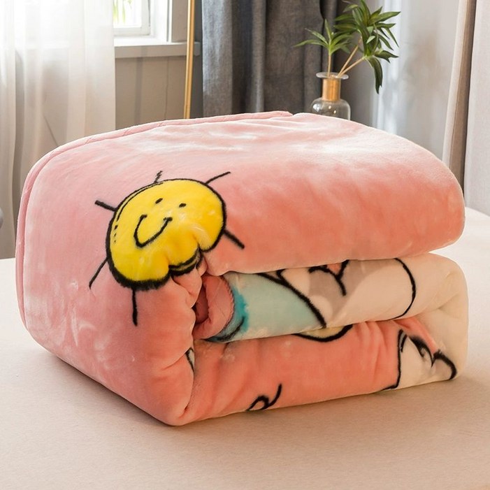 옛날 스타일 밍크담요 두꺼운 할머니 담요 대형