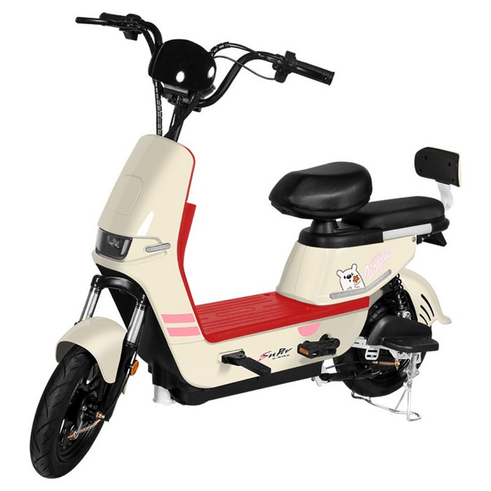 Javellokick 전기자전거 바이크 전동 자전거 출퇴근 스쿠터 48v 고출력, 아이보리, 경량스틸