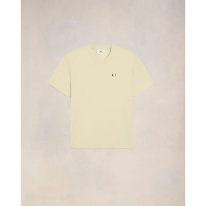 AMI PARIS Tshirt Bleu Blanc Rouge Coupe Classique Tshirt en jersey de coton biologique L