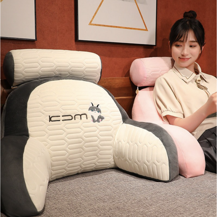 한전특가오늘마감KDM 등받이쿠션 침대헤드쿠션 사무실 의자 쇼파헤드쿠션 허리 경추 등받이 쿠션, 그레이
