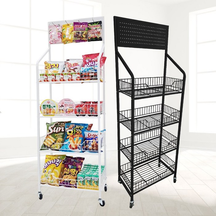 인트홈 과자 진열대 선반 4단, 화이트