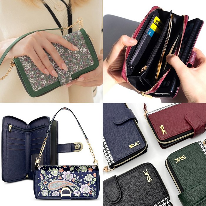 루이갈레DIA 레더 손물줄 이중 지퍼 지갑형 동전수납 펼쳐서 지폐수납 카드수납 마그네틱잠금 다이어리 핸드폰케이스 휴대폰케이스