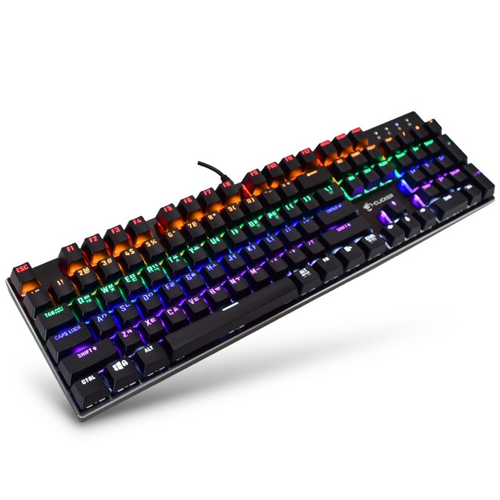 지클릭커 GKK510X Special 게이밍 LED 기계식 유선 키보드, 갈축마우스포함