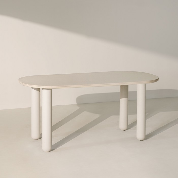 라잇 타원형 포세린 세라믹 식탁 테이블 1600 화이트 블랙