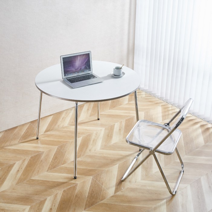 나인홈 프롬 원형 테이블 미드센추리 모던 실버 엣지 식탁 1000