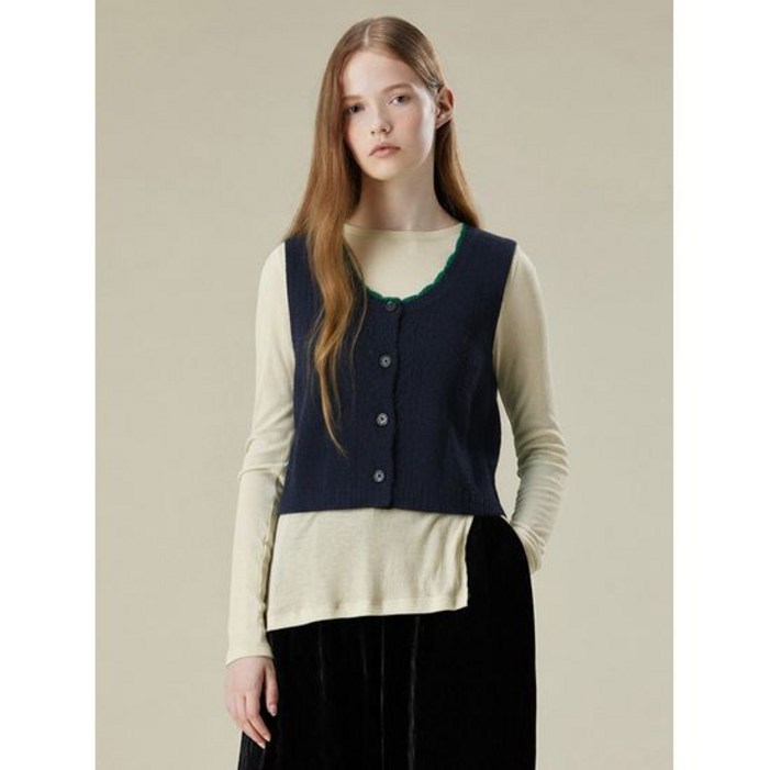 써스데이아일랜드 부클레 배색포인트 오픈베스트T236MVT133W 2560942