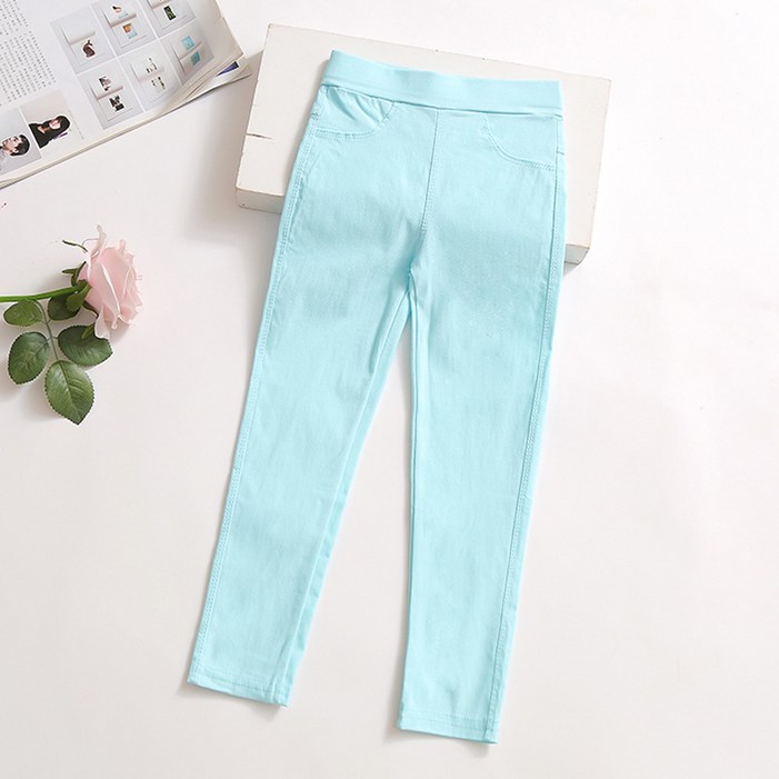 UPPERCUT 아동 파스텔톤 슬림팬츠 초등여아 펜슬핏 밴딩팬츠 스키니진 제깅스 레깅스 스트레치 팬츠