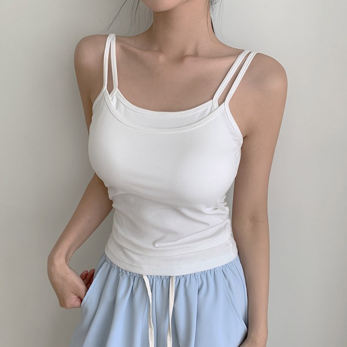 비마이뮤즈 캡내장 에제르 두겹 레이어드 민소매 캡 나시