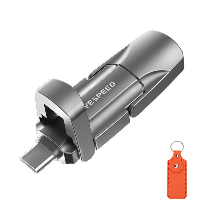 MOVESPEED YVP 1090MBs USB 3.2 Gen2 C타입 플래시 드라이브 듀얼 인터페이스 외장SSD, 금속 재질, 회색, 2TB