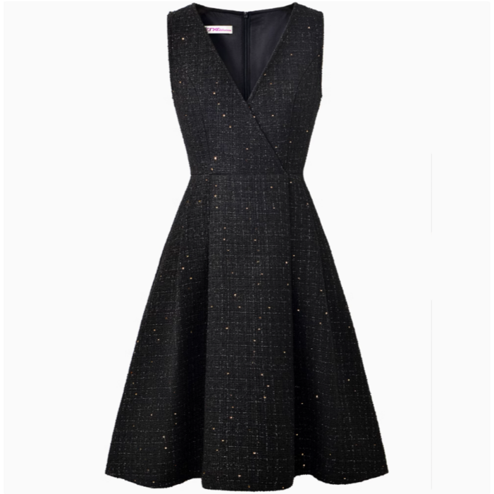 블랙 트위드 뷔스티에 원피스 가을 블랙펄 하객룩 원피스