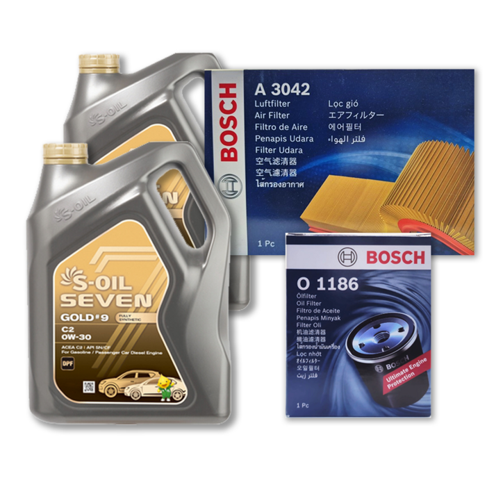 더 뉴 QM6 HZG 2.0 LPG 엔진오일세트 세븐골드 9 RV C3 5W30