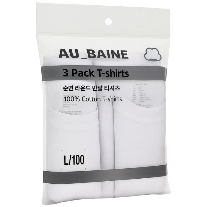 순면 라운드 반팔 티셔츠 3팩 30수 코마사 면티 튜블러티셔츠