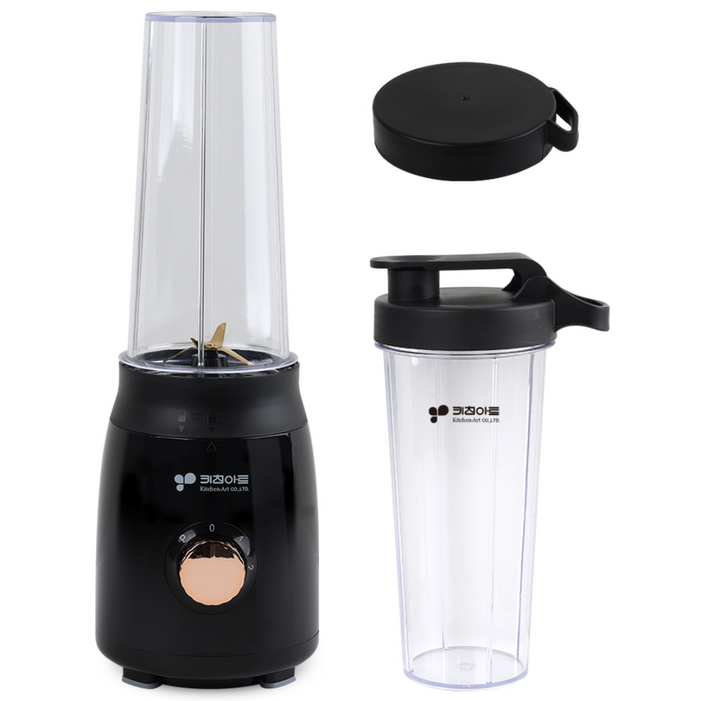 키친아트 미니 믹서기 블랙 600ml KMT800 텀블러, 단일상품