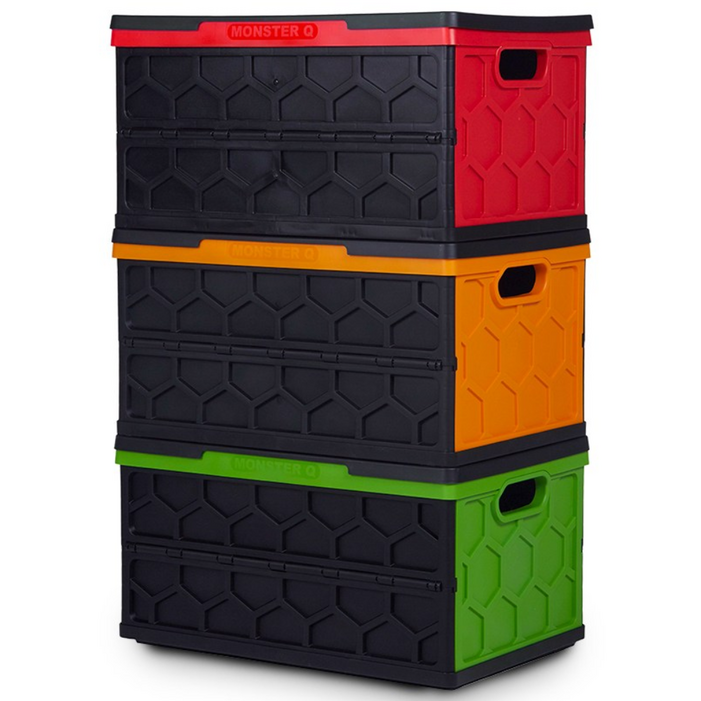 몬스터큐 접이식 폴딩 박스 국내산 54L 6개 그린 오렌지