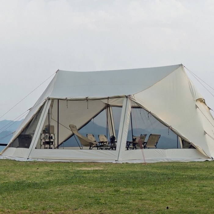 노스피크 Northpeak OCTA SHELL 소이밀크 패밀리 텐트 1012인용 UV코팅 메쉬 루프쉘터 내수압 4000mm