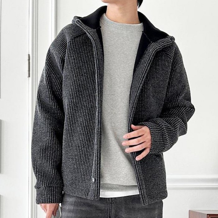 키작은남자 어스 하이넷 골지 후드 가디건 키작남