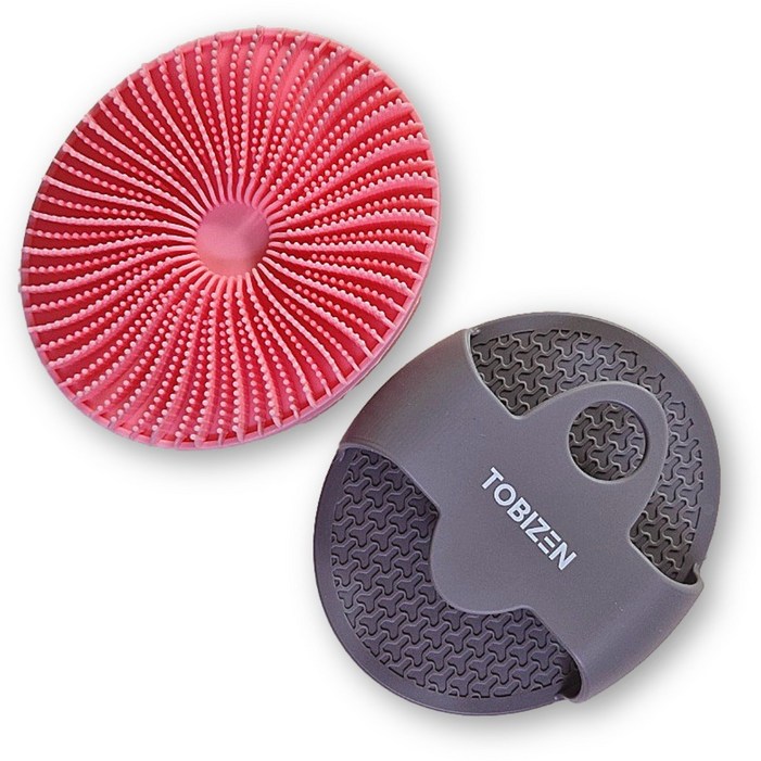 투바이젠 실리콘 샤워 브러쉬 2개 세트, 1개, 2개입, 그레이핑크