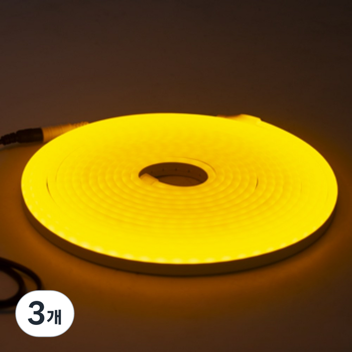 원그리드 USB 네온플렉스 LED 바 스트립 줄조명 5m DC 5V, 3개, 옐로우