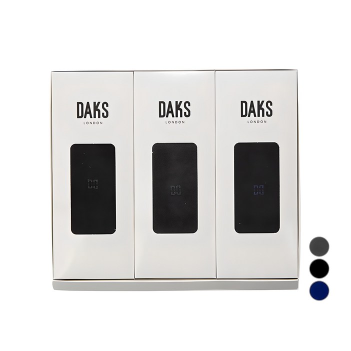 닥스 남성용 신사 무지 장목 3족 양말 선물세트  쇼핑백