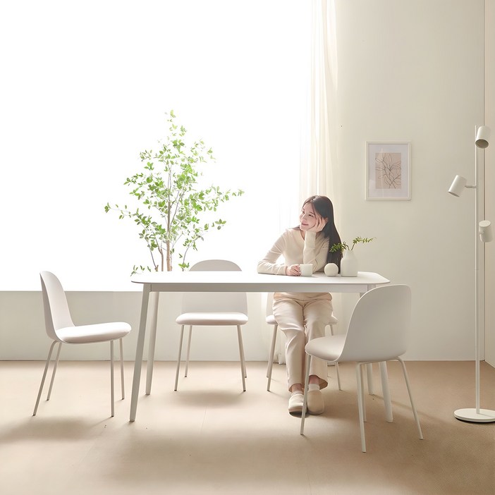 보니애가구 나탈리 포세린 세라믹 1400 식탁 의자 4p 세트 4인용 방문설치
