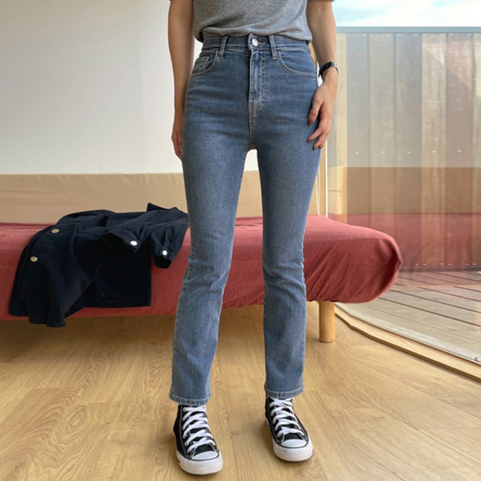 슈가펀 여성용 엔더 세미 부츠컷 데님 팬츠