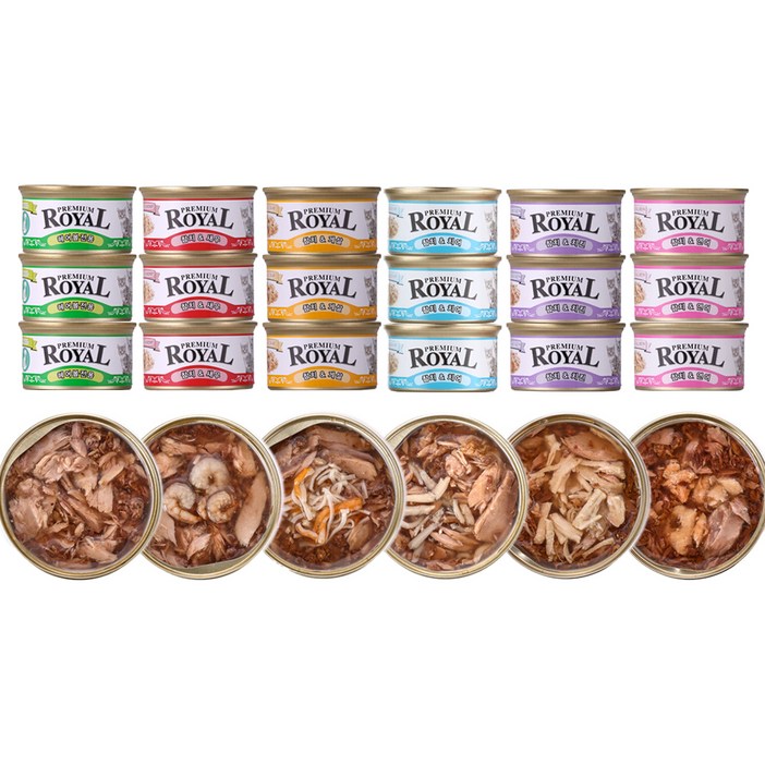 펫스토리 고양이 프리미엄 로얄 습식 캔, 혼합맛, 85g, 24개
