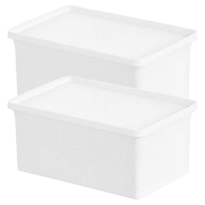 몽구밍 세탁 다용도 보관함 짧이, 화이트, 2개