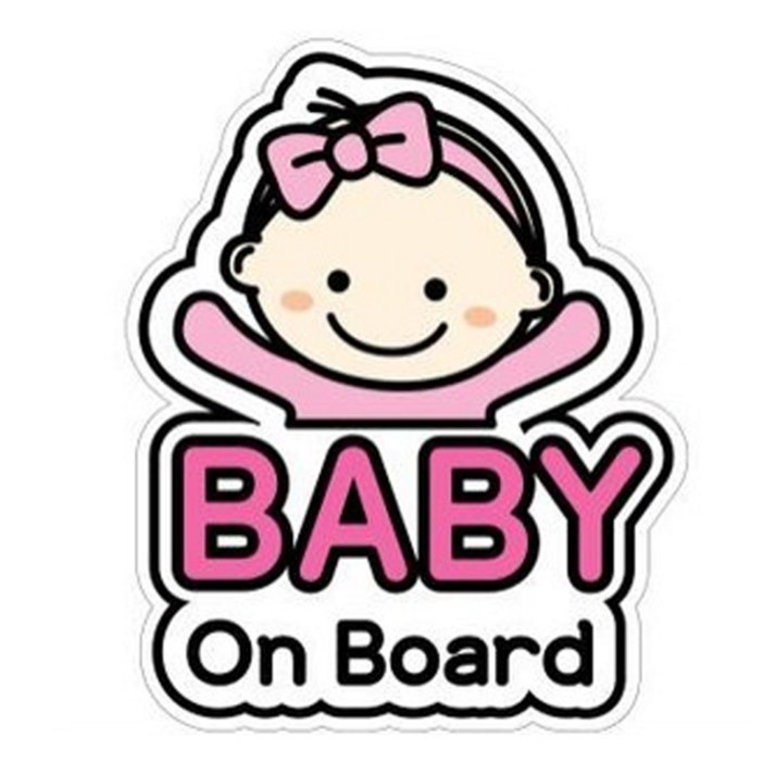 긱베어 아이가 타고 있어요 칼라 반사 차량용 스티커, 기본여아L, 1개