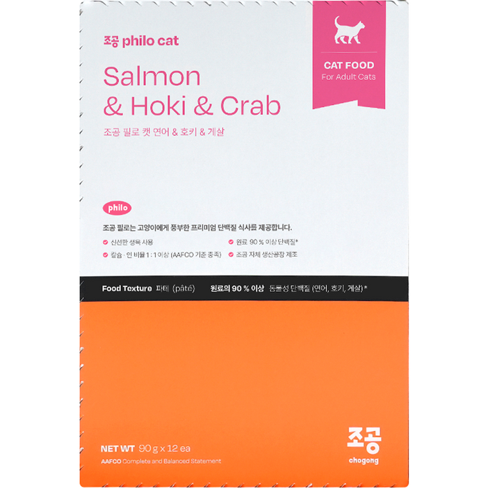 조공 성묘용 필로캣 고양이 습식사료 연어호키게살, 연어, 1.08kg, 1개