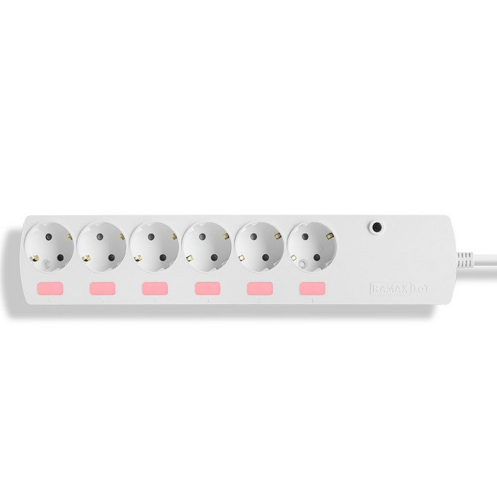 라맥스 스마트 멀티탭 6구 RPG760, 2m, 화이트, 1개