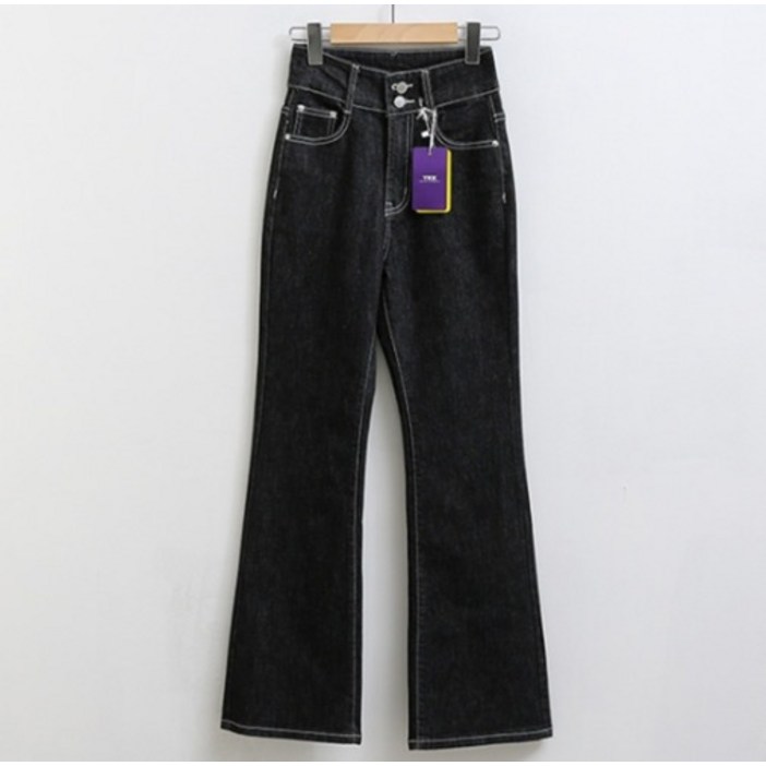 피핀 여성용 논페이드 생지 투버튼 부츠컷 팬츠 79901 롱